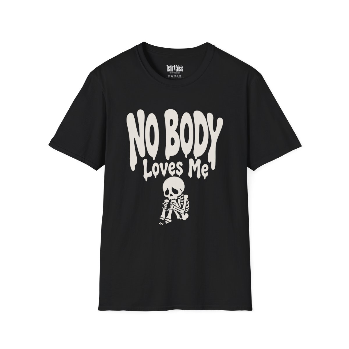 No Body Loves Me Halloween T-Shirt in Black