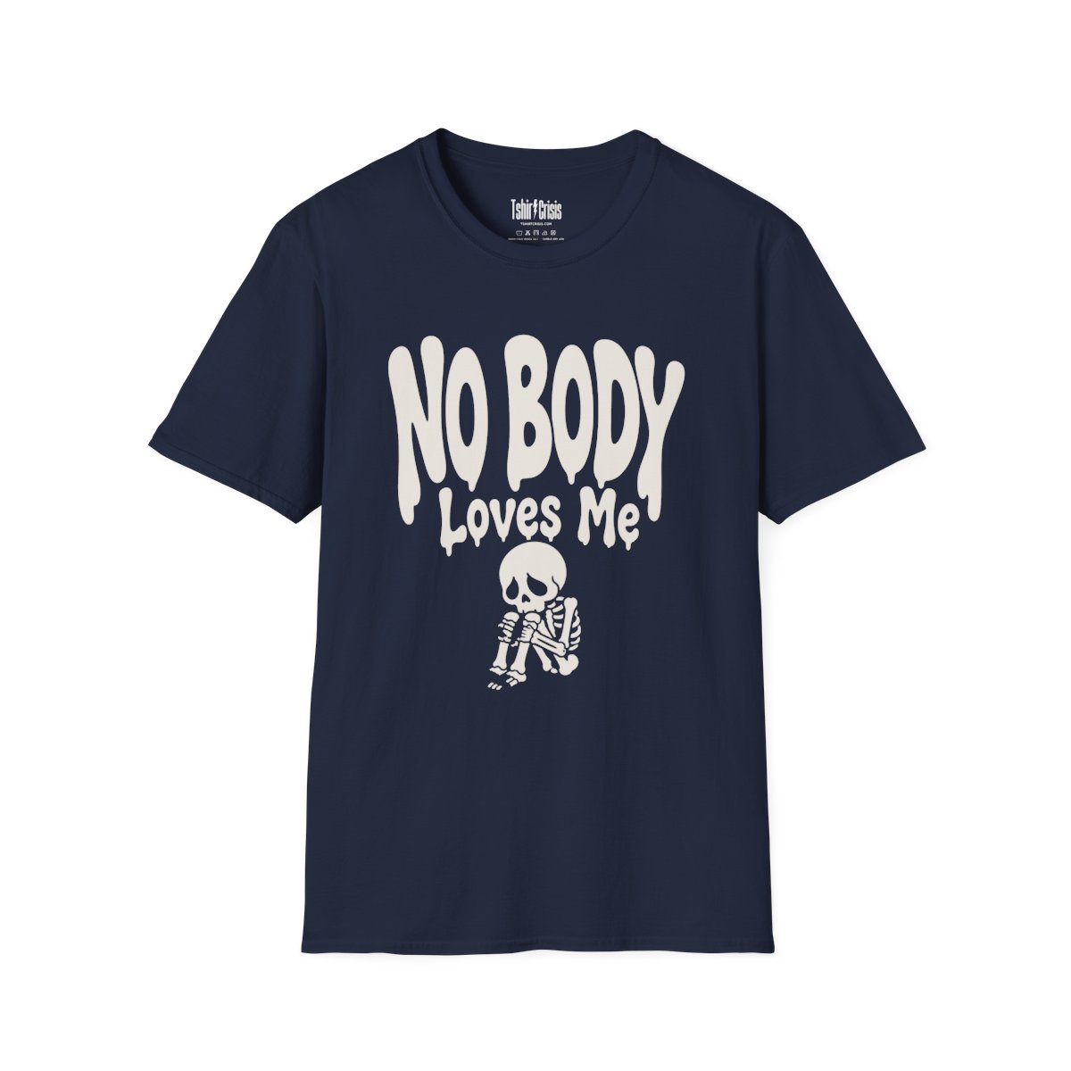 No Body Loves Me Halloween T-Shirt in Navy