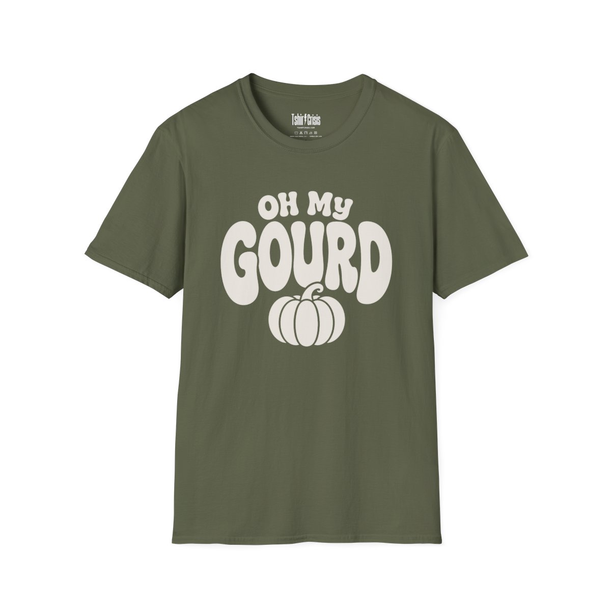 Oh My Gourd Halloween T-Shirt in Military Green