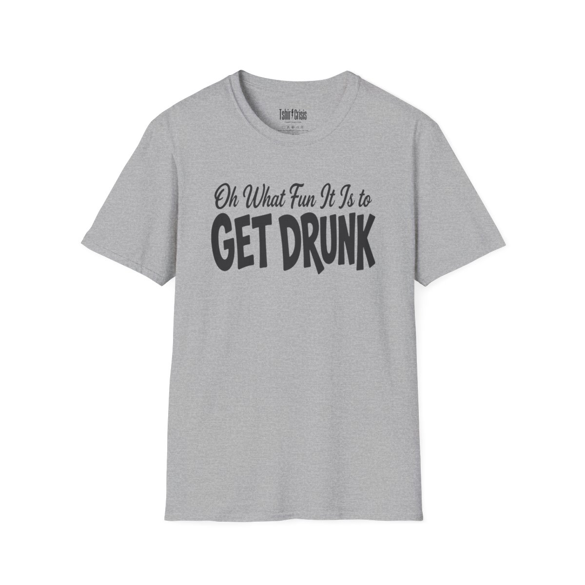 Oh What Fun It Is to Get Drunk Christmas T-Shirt in Sport Grey