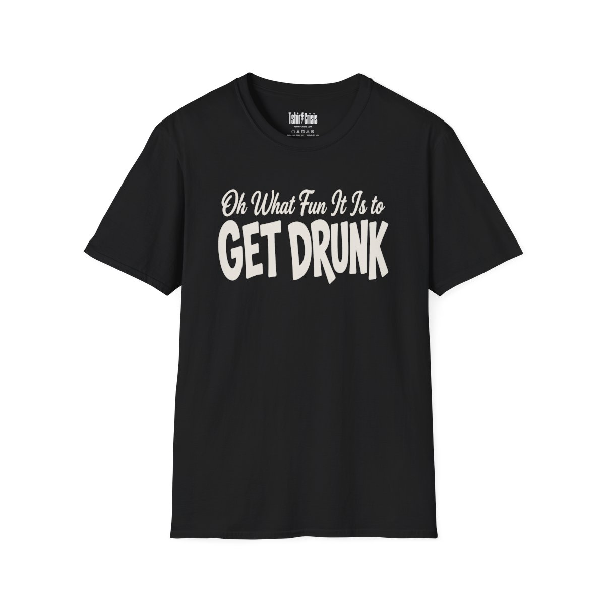 Oh What Fun It Is to Get Drunk Christmas T-Shirt in Black