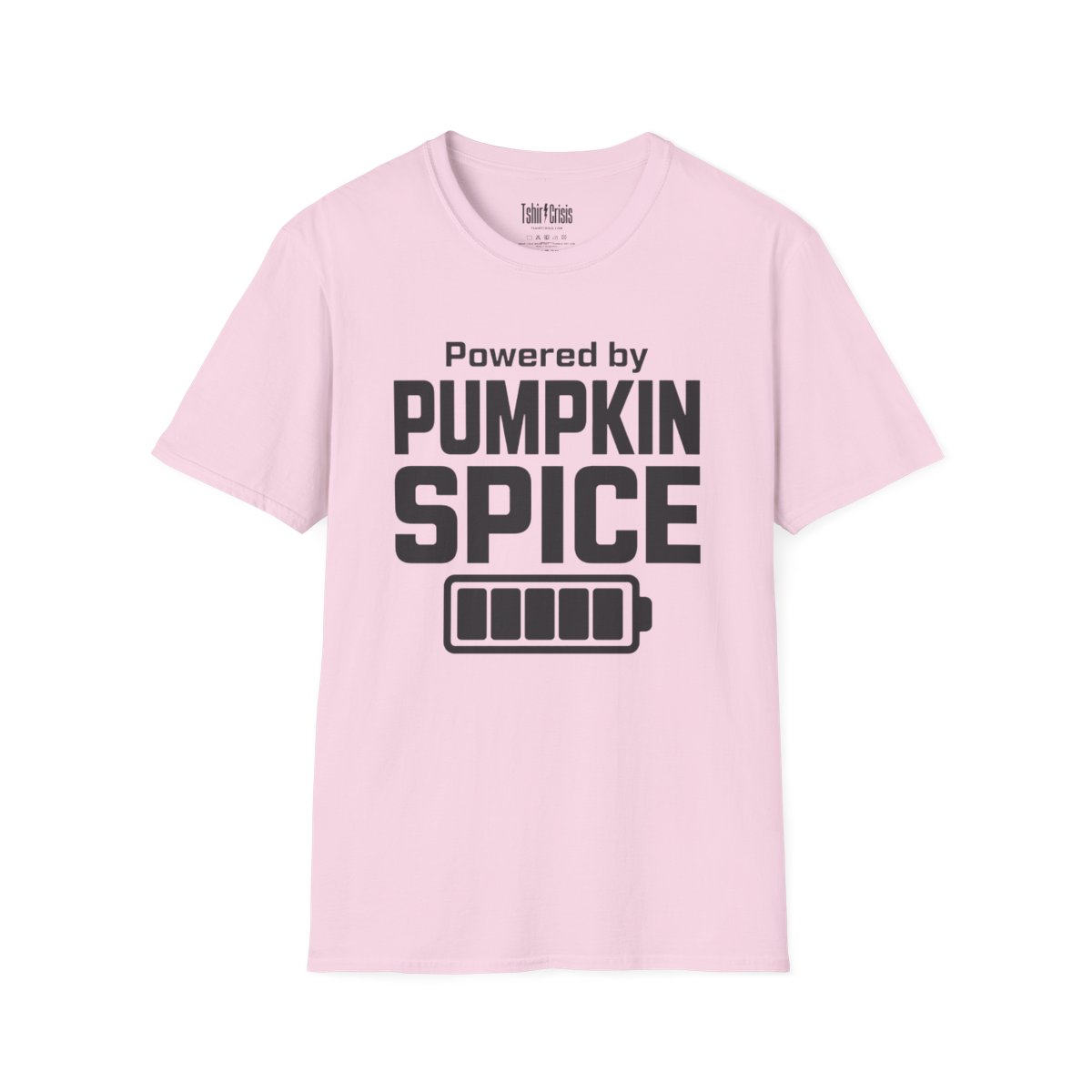 Powered by Pumpkin Spice Halloween T-Shirt in Light Pink