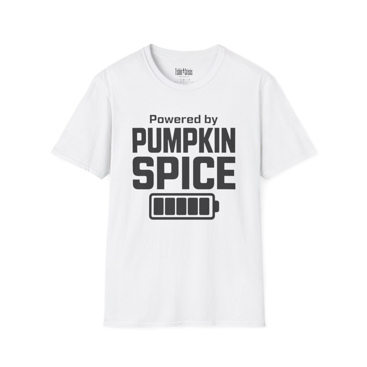 Powered by Pumpkin Spice Halloween T-Shirt in White