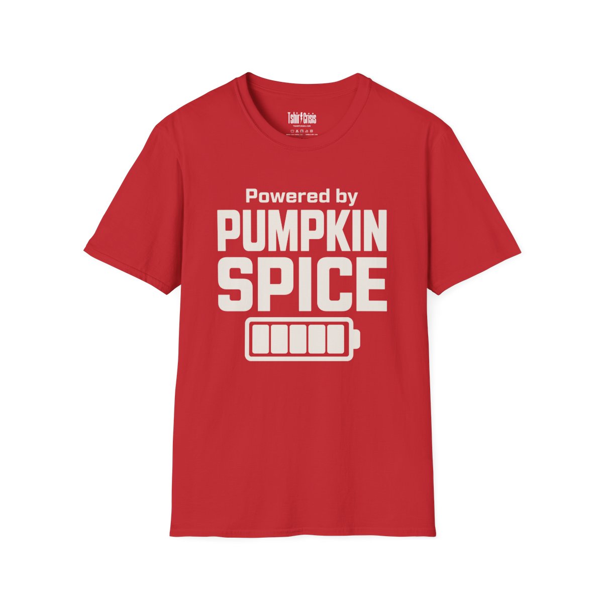 Powered by Pumpkin Spice Halloween T-Shirt in Red