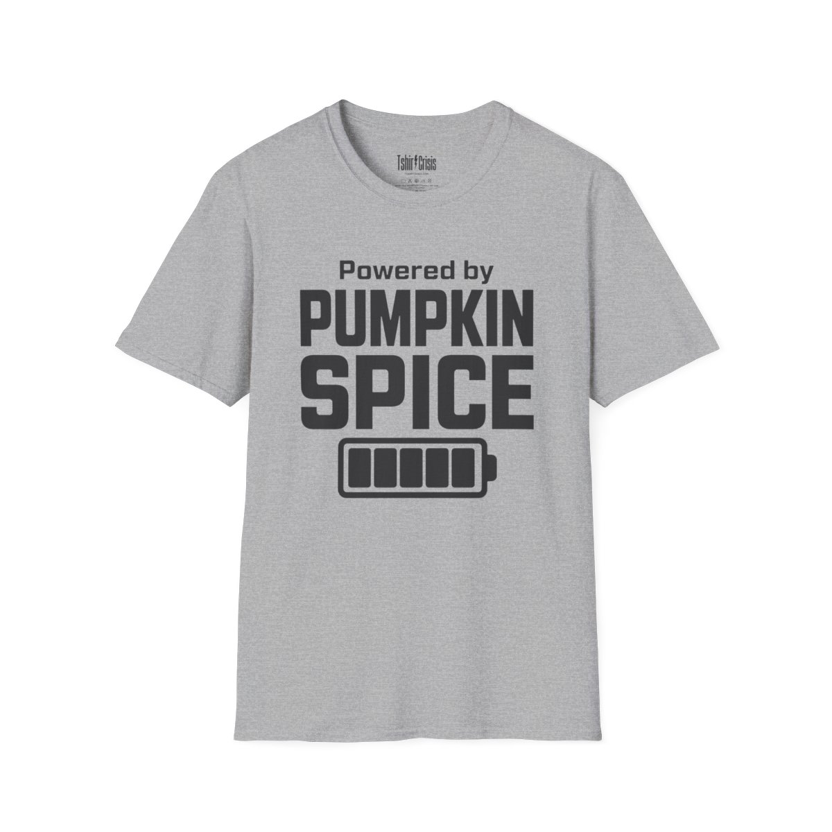 Powered by Pumpkin Spice Halloween T-Shirt in Sport Grey