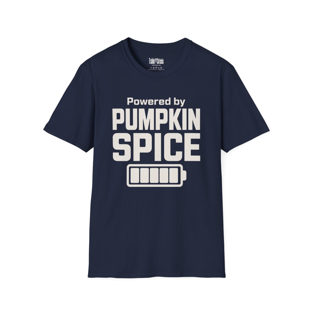 Powered by Pumpkin Spice Halloween T-Shirt in Navy
