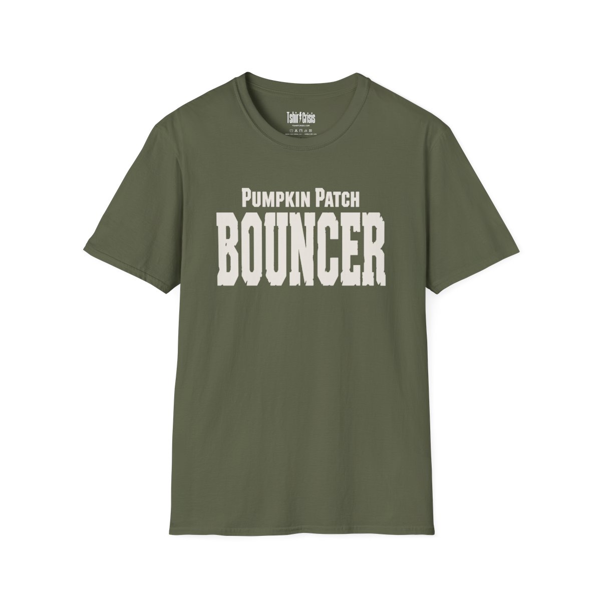 Pumpkin Patch Bouncer Halloween T-Shirt in Military Green