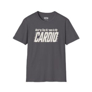 Raising Tiny Humans Is My Cardio Mom T-Shirt in Charcoal