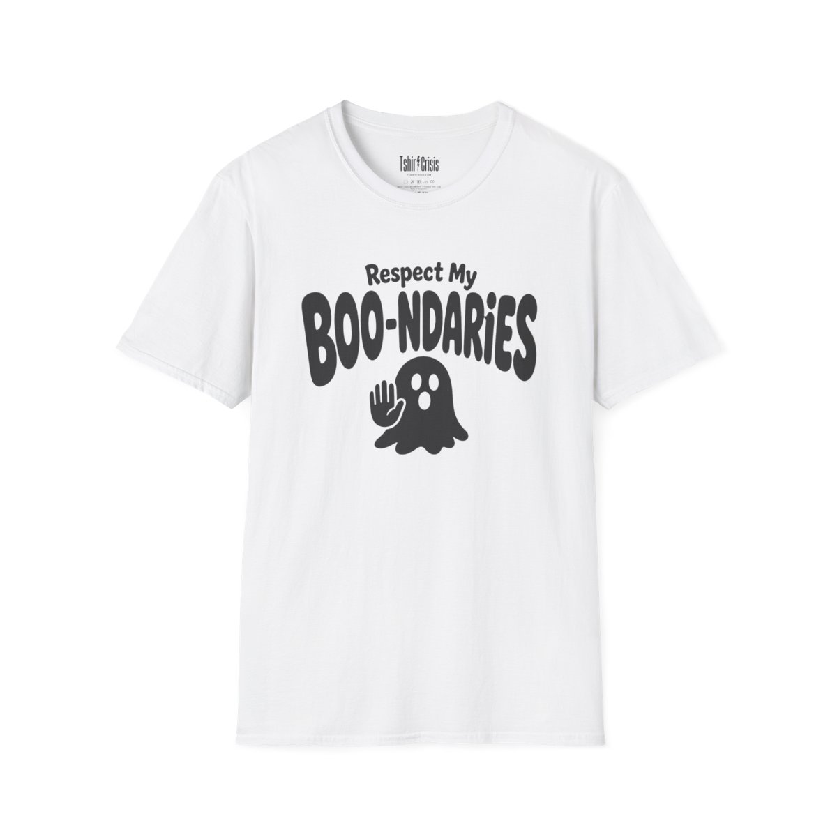 Respect My Boo-ndaries Halloween T-Shirt in White