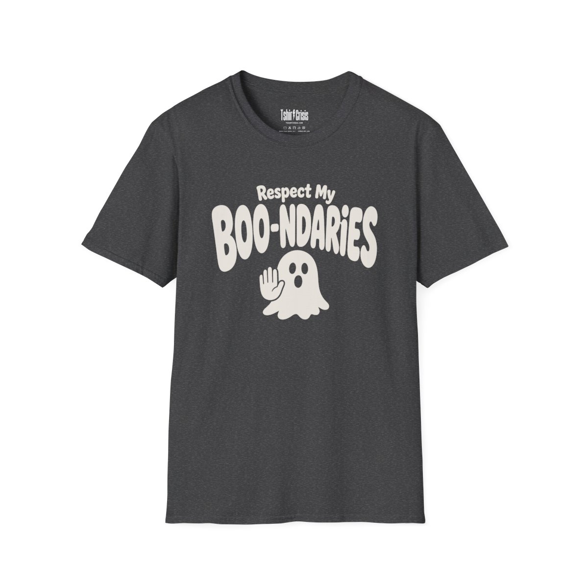 Respect My Boo-ndaries Halloween T-Shirt in Dark Heather