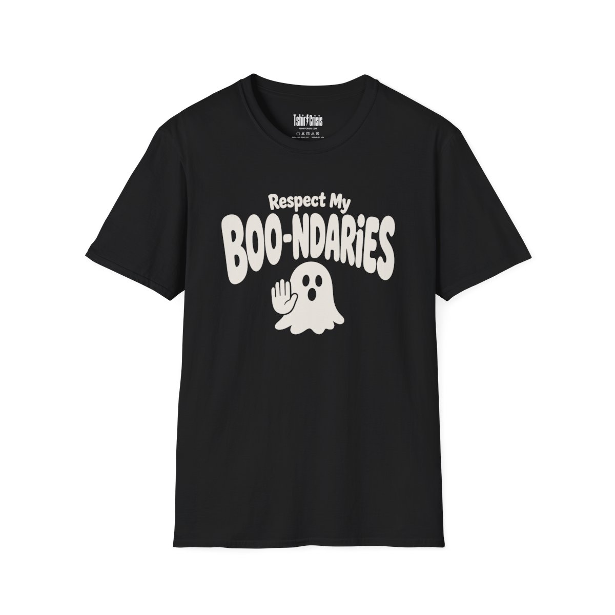 Respect My Boo-ndaries Halloween T-Shirt in Black