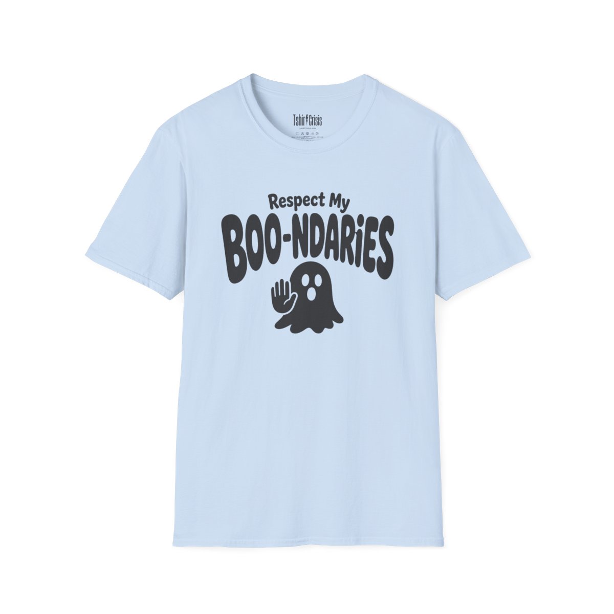 Respect My Boo-ndaries Halloween T-Shirt in Light Blue