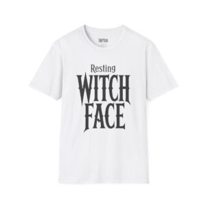 Resting Witch Face Halloween T-Shirt in White