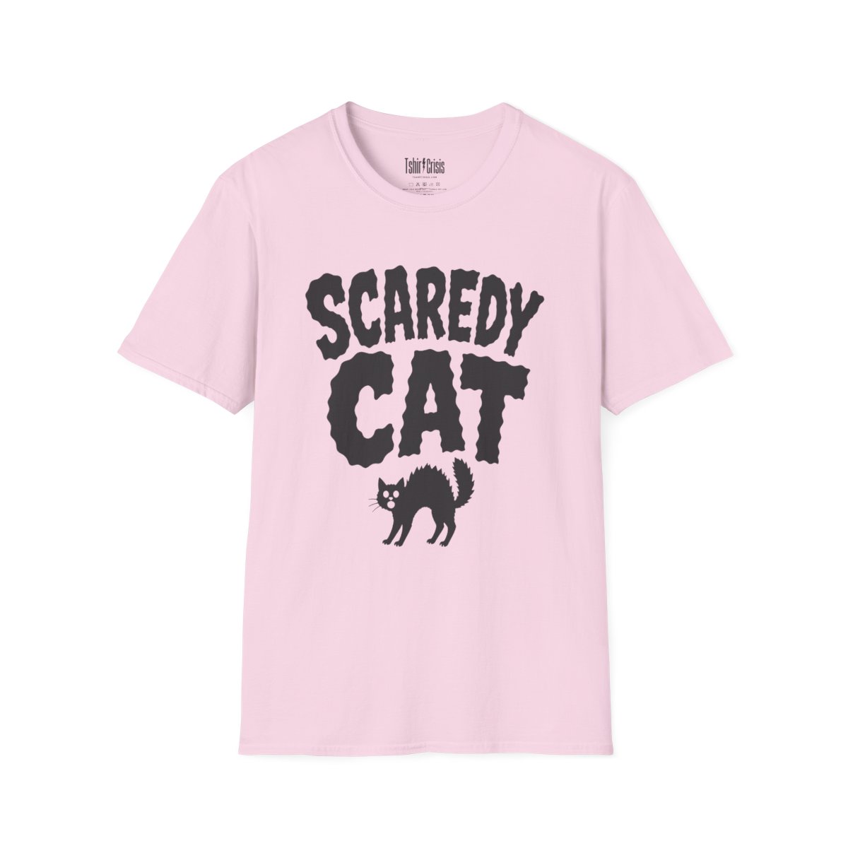 Scaredy Cat Halloween T-Shirt in Light Pink