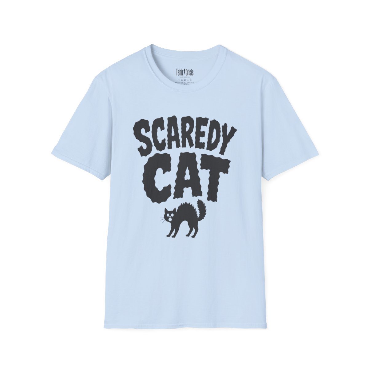 Scaredy Cat Halloween T-Shirt in Light Blue