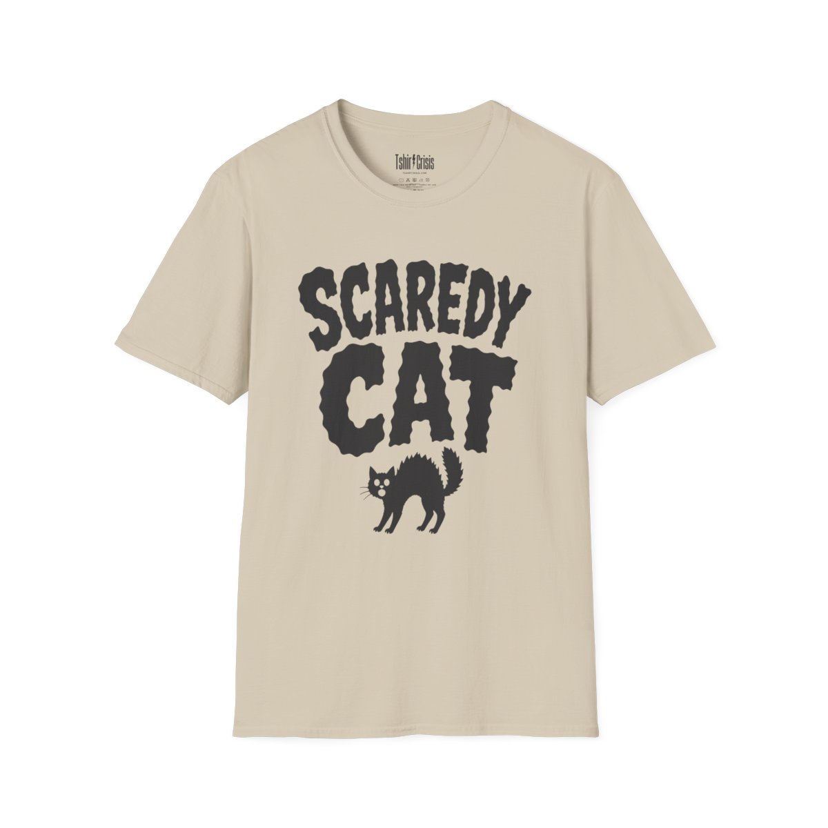 Scaredy Cat Halloween T-Shirt in Sand