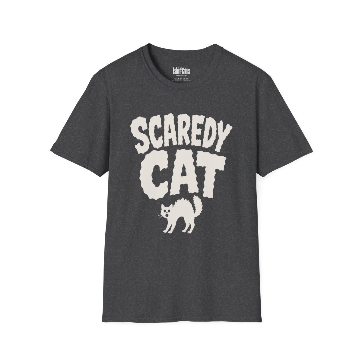 Scaredy Cat Halloween T-Shirt in Dark Heather