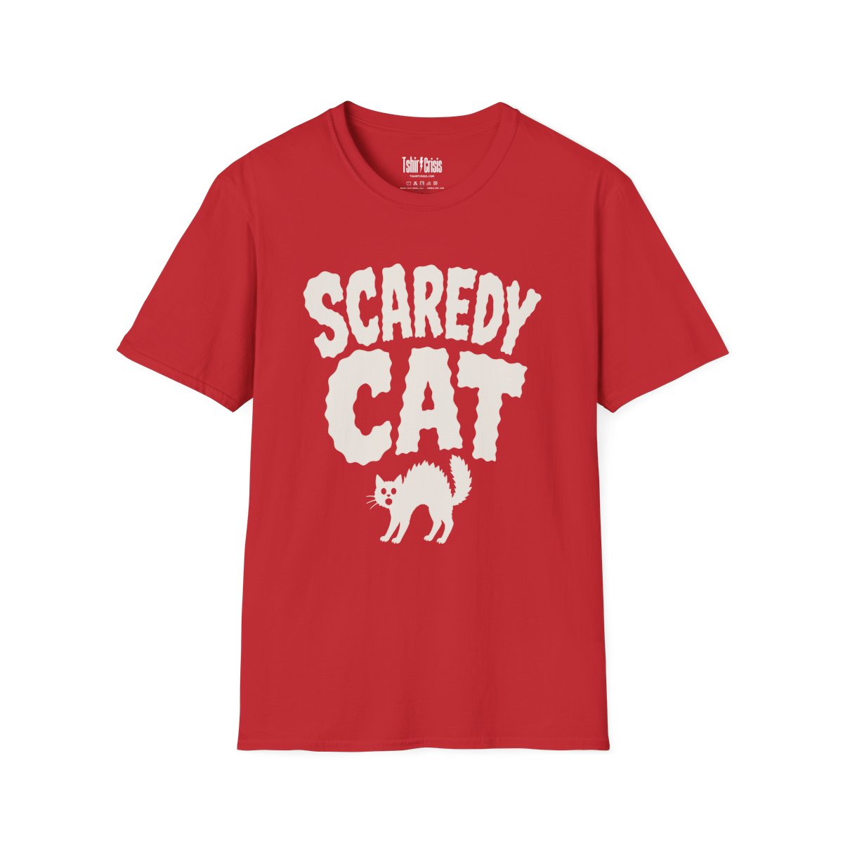 Scaredy Cat Halloween T-Shirt in Red