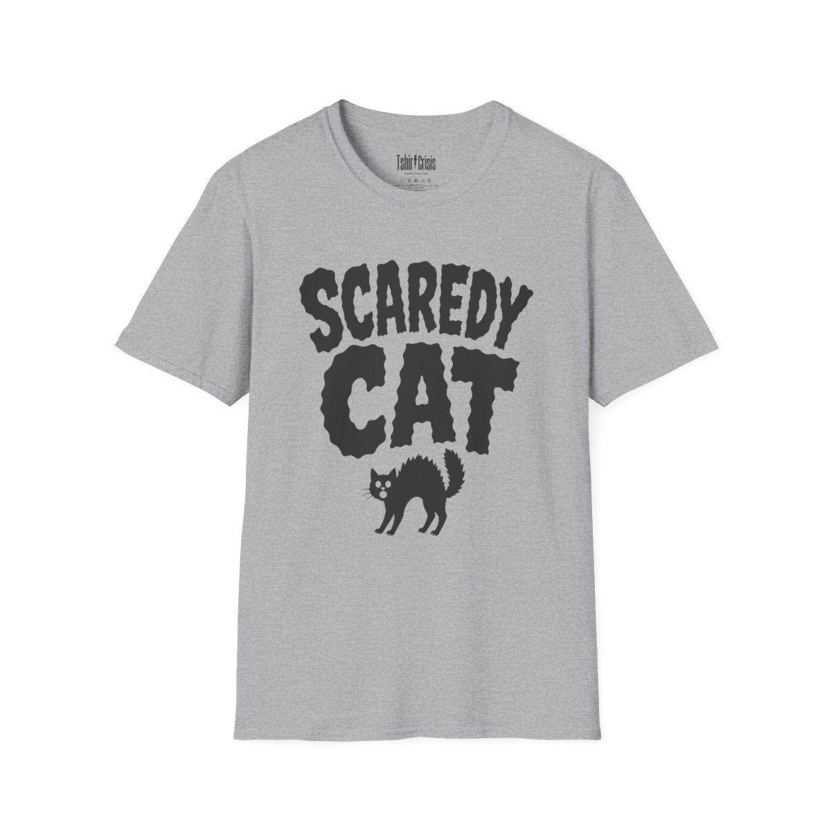 Scaredy Cat Halloween T-Shirt in Sport Grey