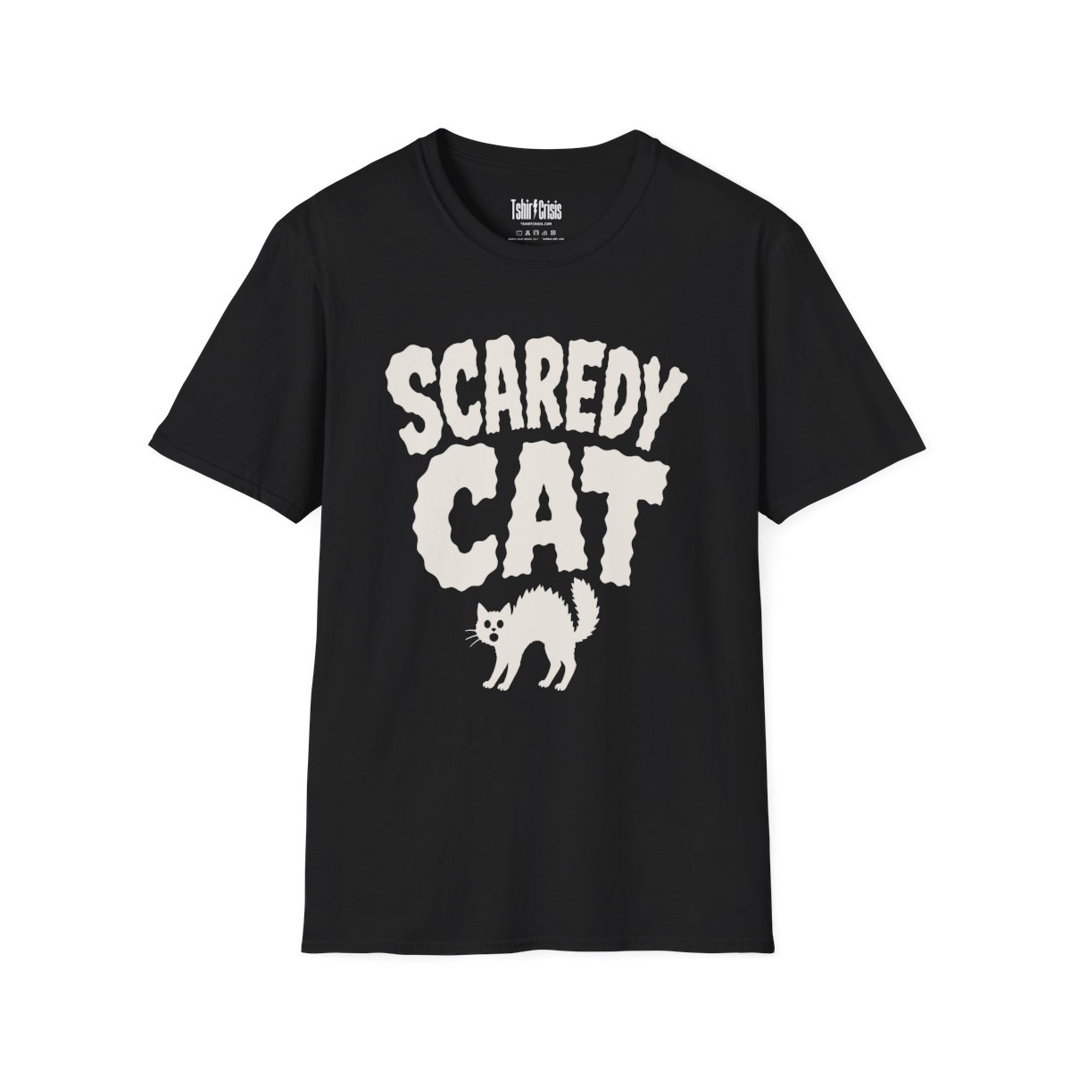 Scaredy Cat Halloween T-Shirt in Black