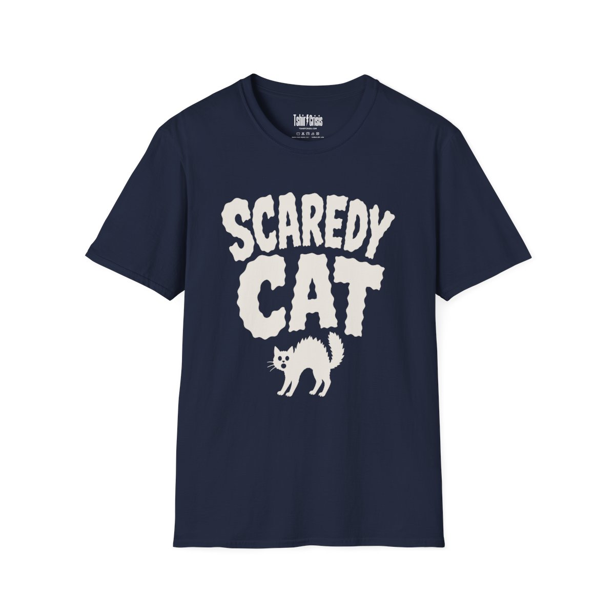 Scaredy Cat Halloween T-Shirt in Navy