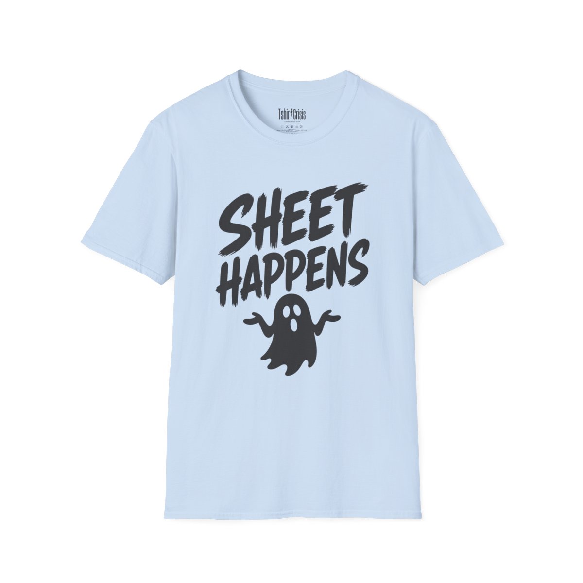 Sheet Happens Halloween T-Shirt in Light Blue