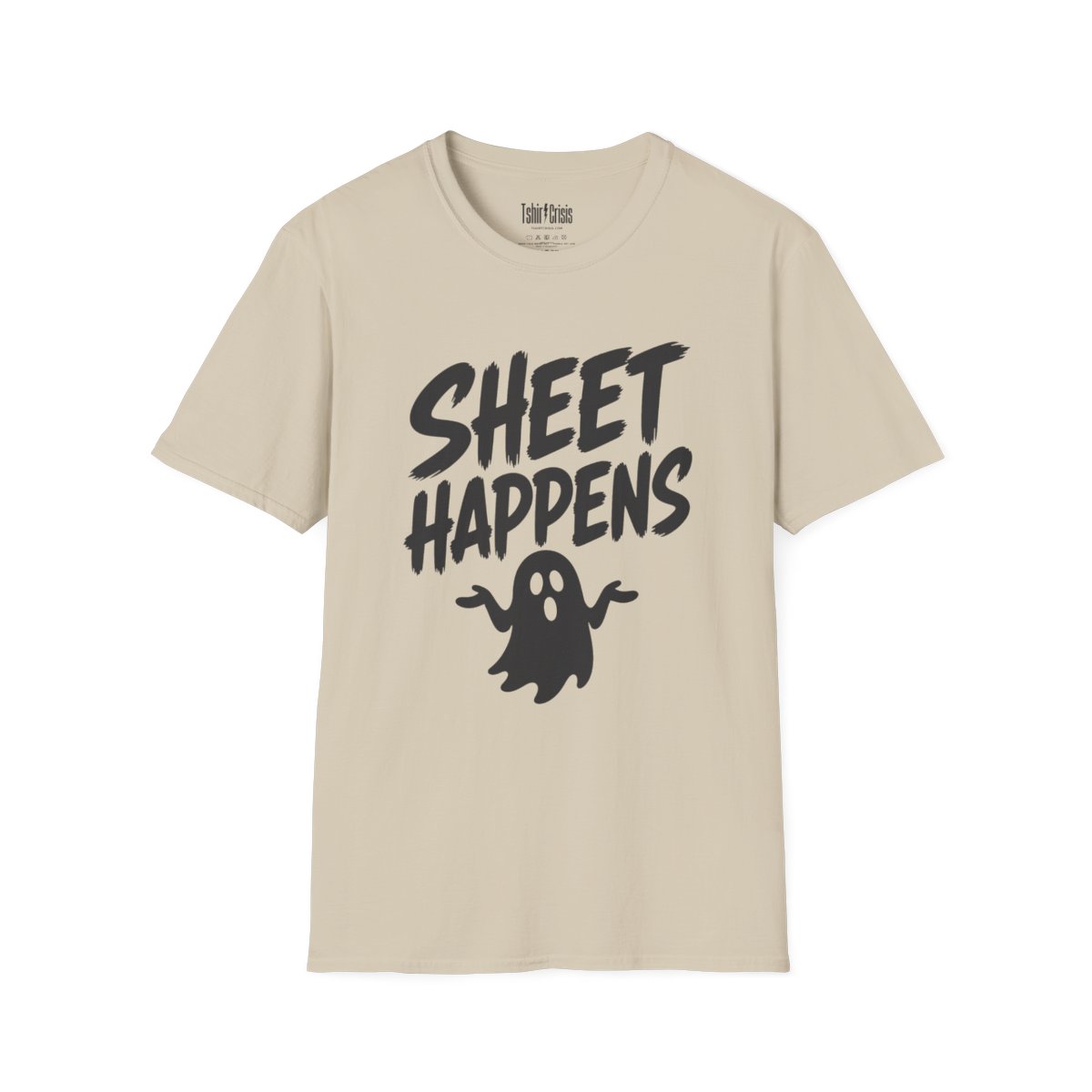 Sheet Happens Halloween T-Shirt in Sand