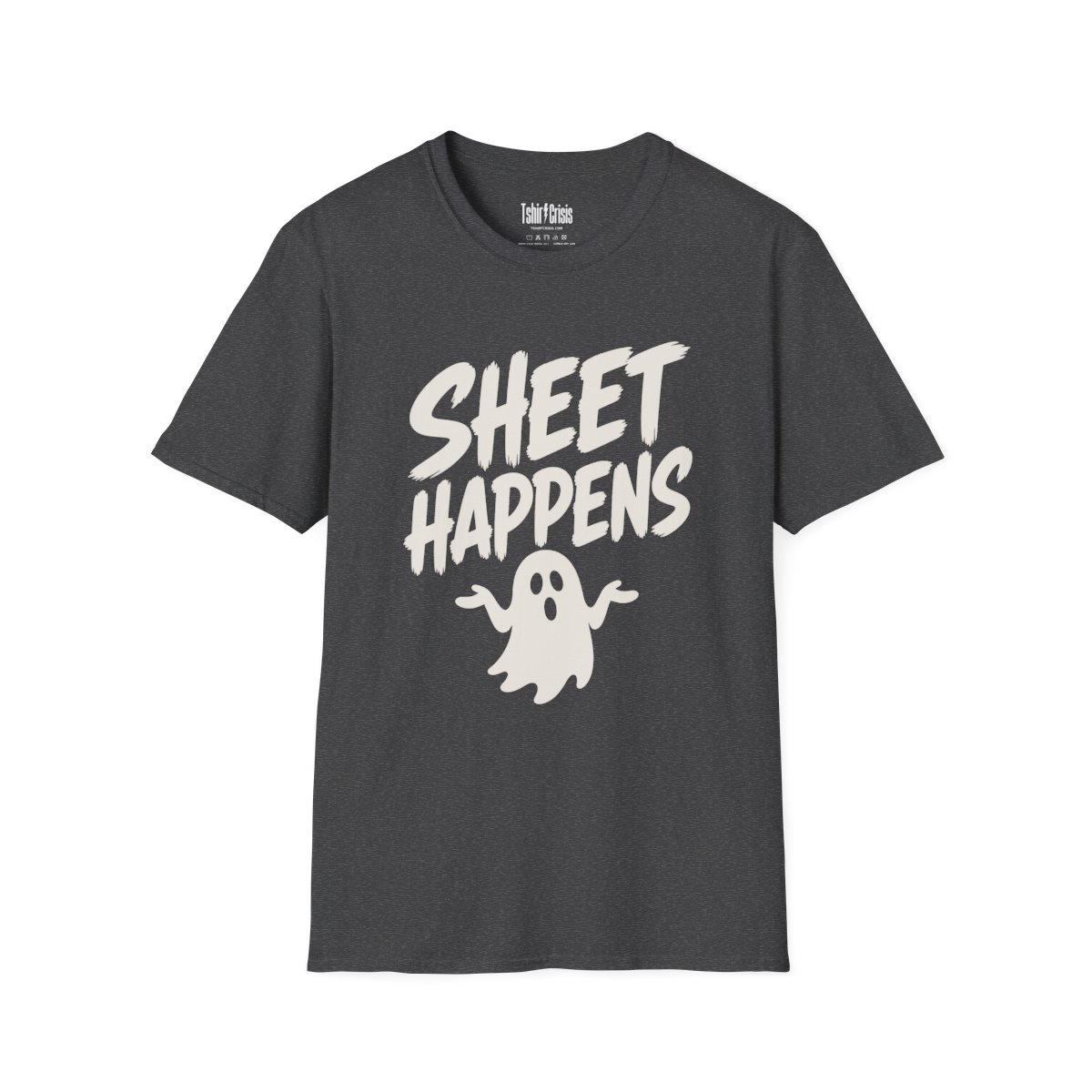 Sheet Happens Halloween T-Shirt in Dark Heather