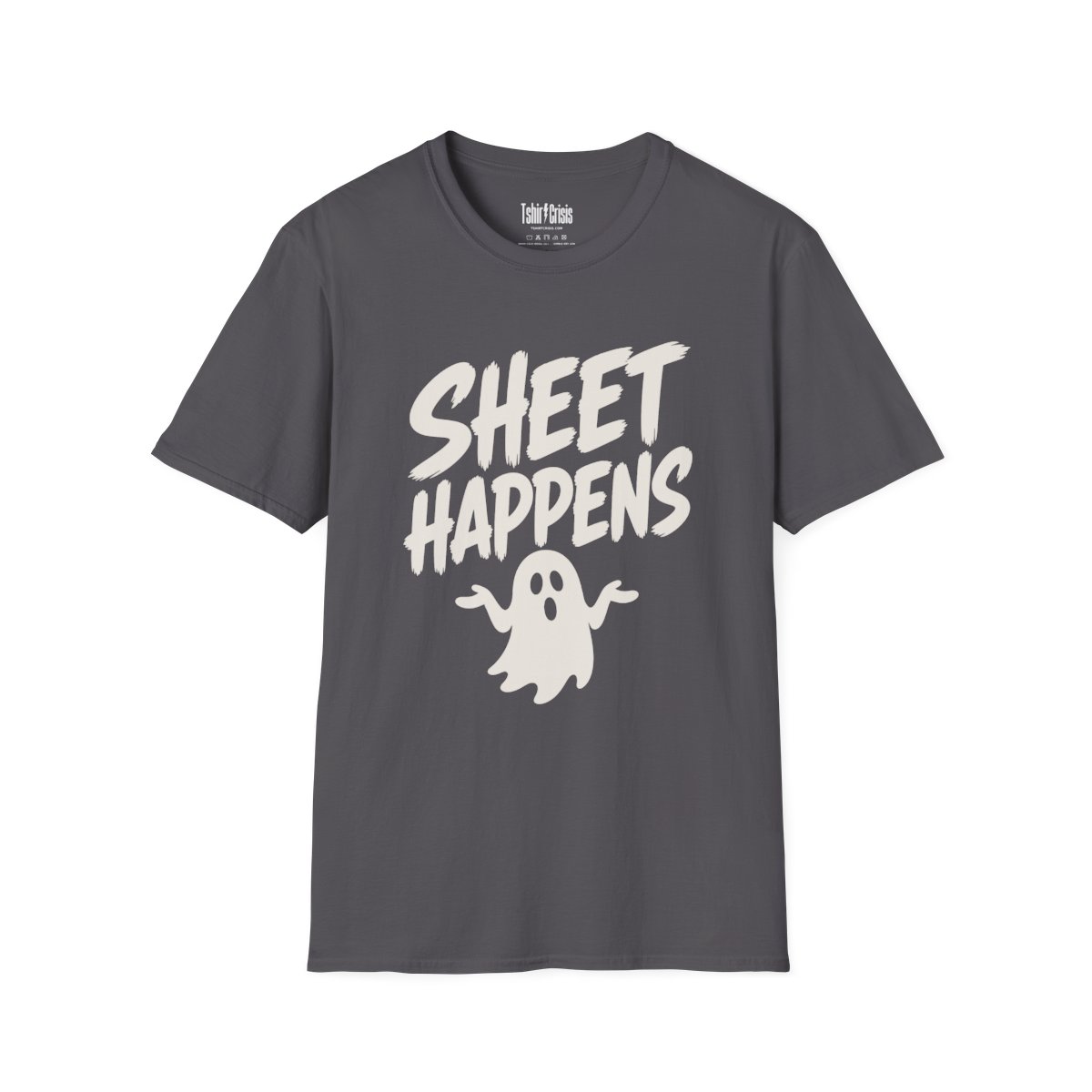 Sheet Happens Halloween T-Shirt in Charcoal