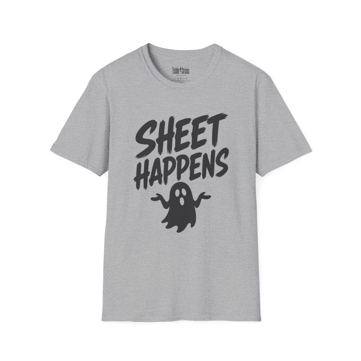 Sheet Happens Halloween T-Shirt in Sport Grey
