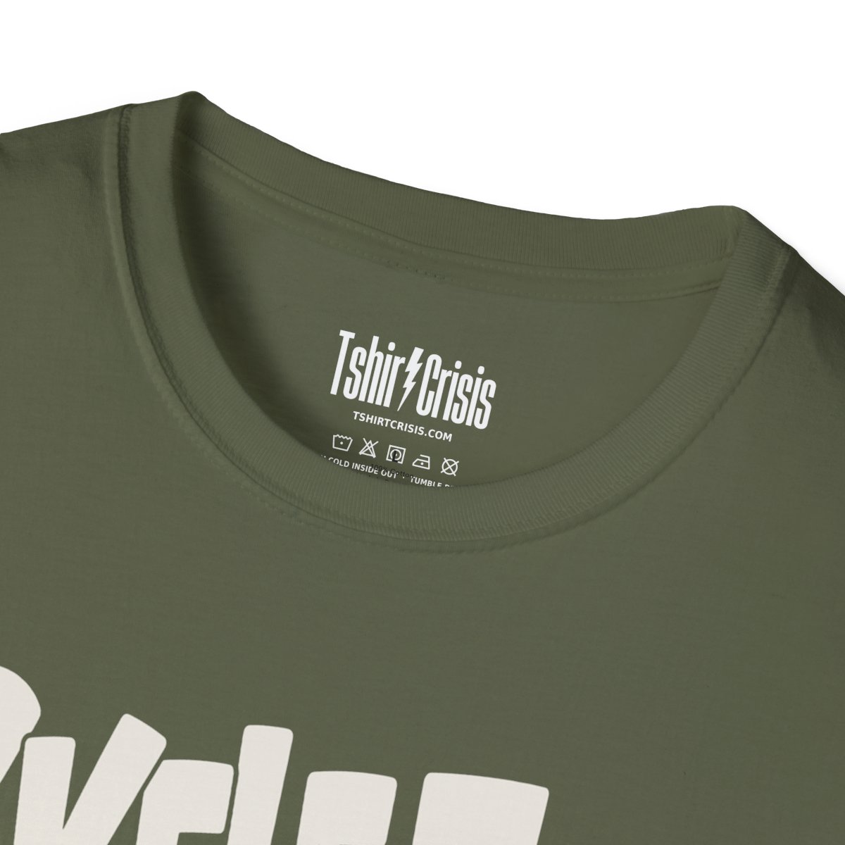 Skele-Ton of Fun Halloween T-Shirt in Military Green, branded inside neck label