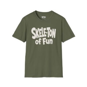 Skele-Ton of Fun Halloween T-Shirt in Military Green