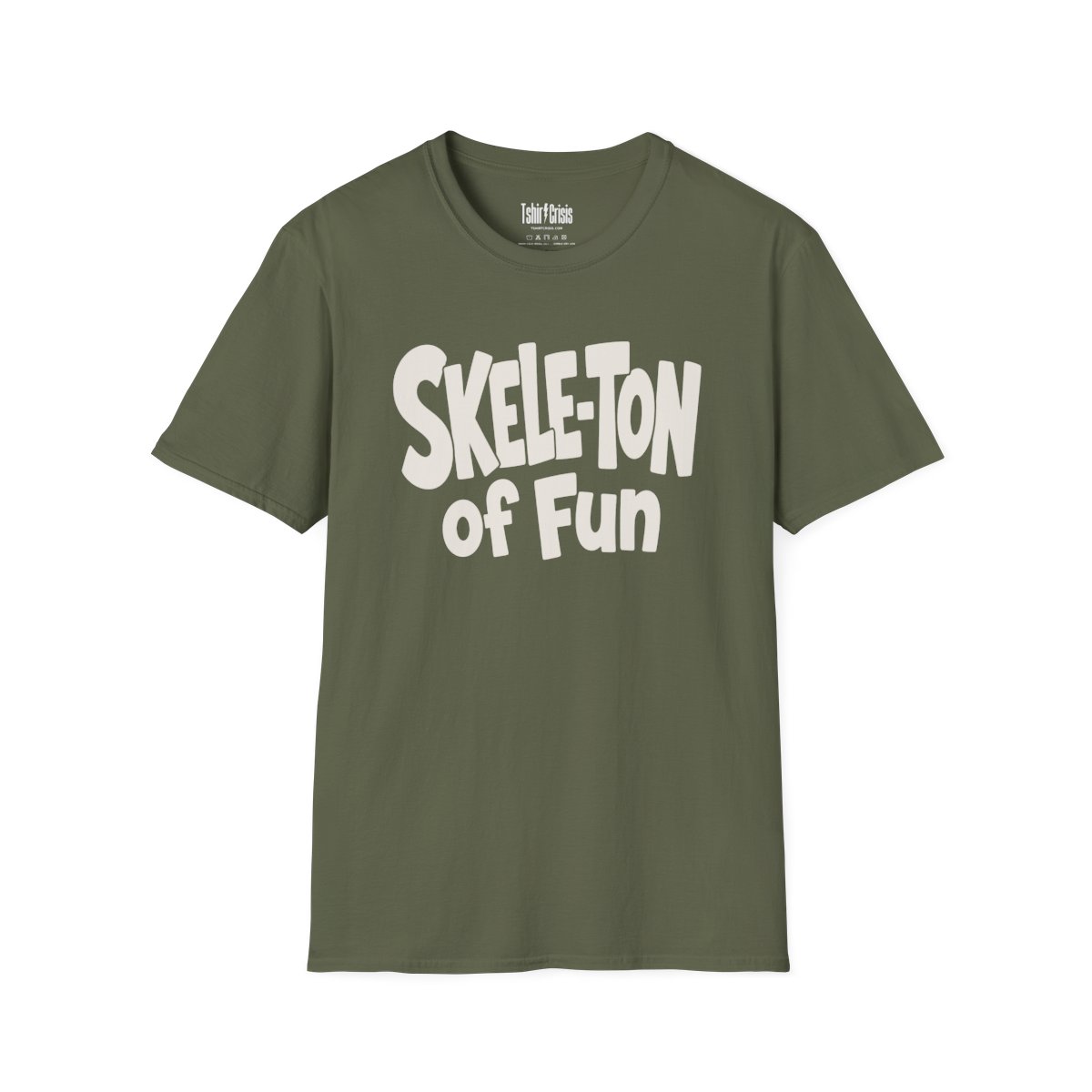 Skele-Ton of Fun Halloween T-Shirt in Military Green