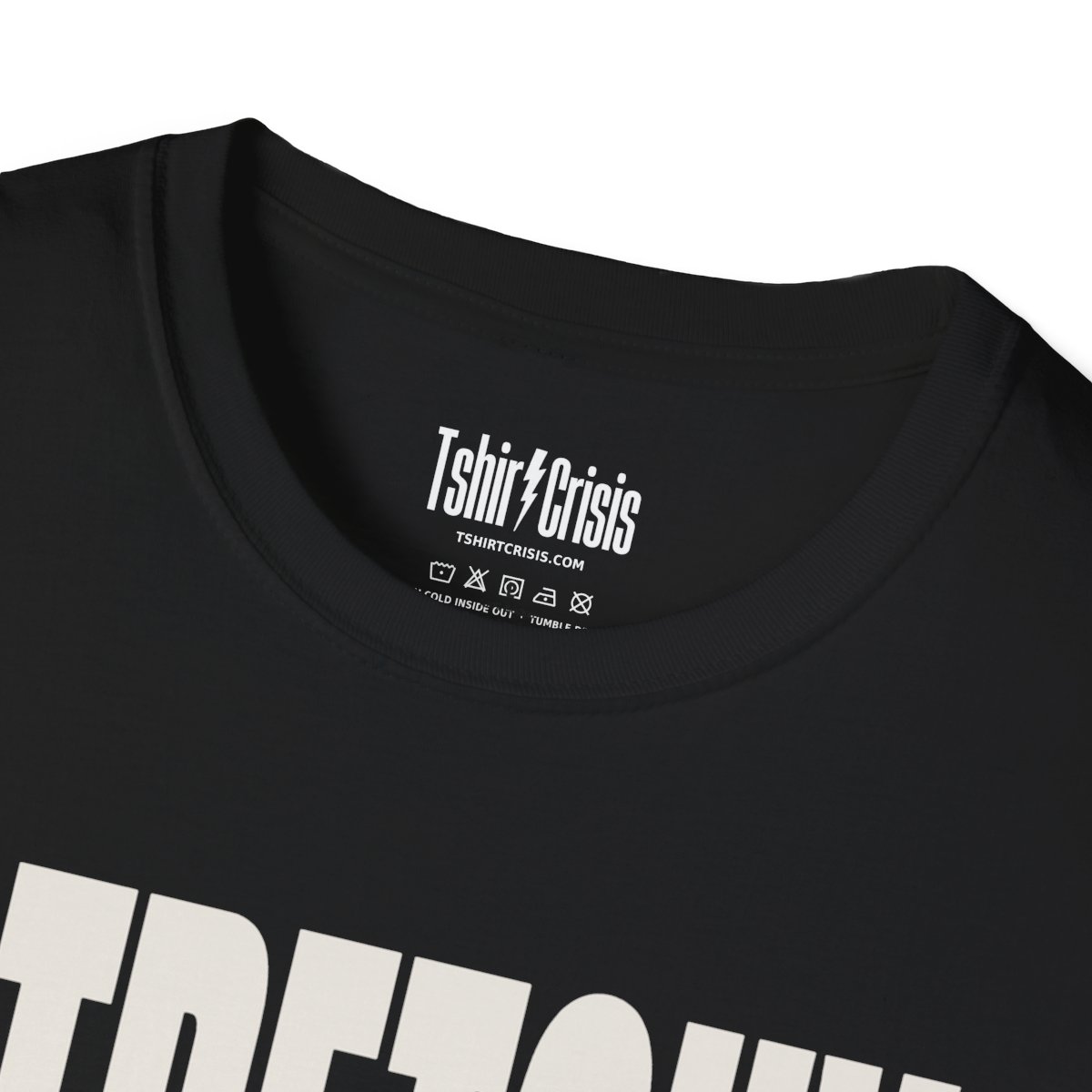 Stretchy Pants Season Thanksgiving T-Shirt in Black, branded inside neck label