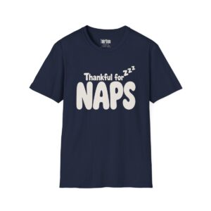 Thankful for Naps Thanksgiving T-Shirt in Navy