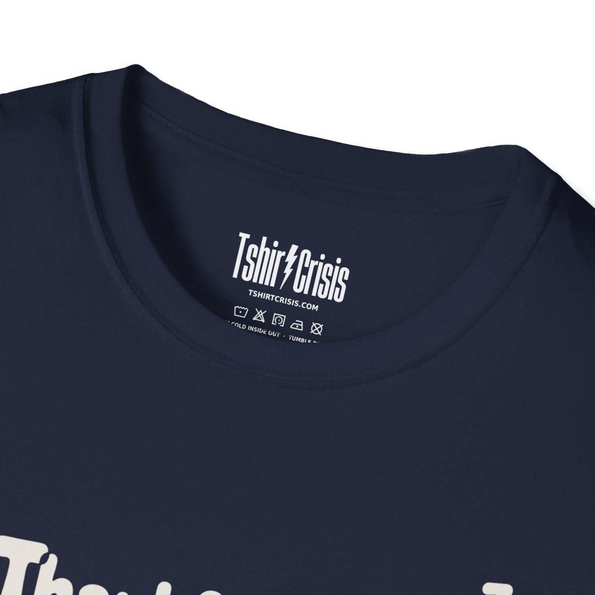 Thankful for Naps Thanksgiving T-Shirt in Navy, branded inside neck label