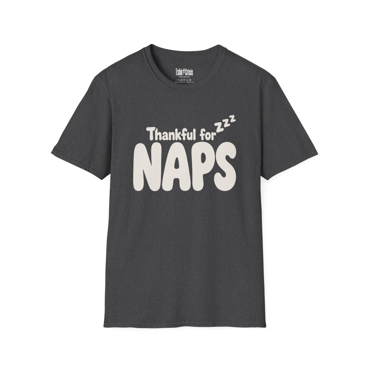 Thankful for Naps Thanksgiving T-Shirt in Dark Heather