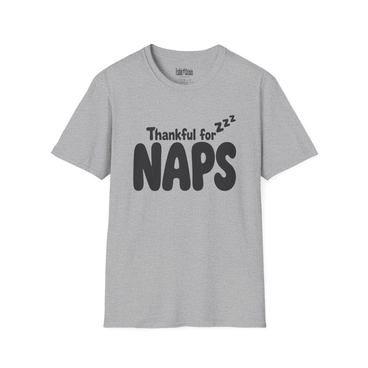 Thankful for Naps Thanksgiving T-Shirt in Sport Grey