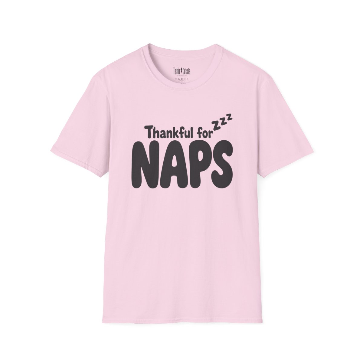 Thankful for Naps Thanksgiving T-Shirt in Light Pink