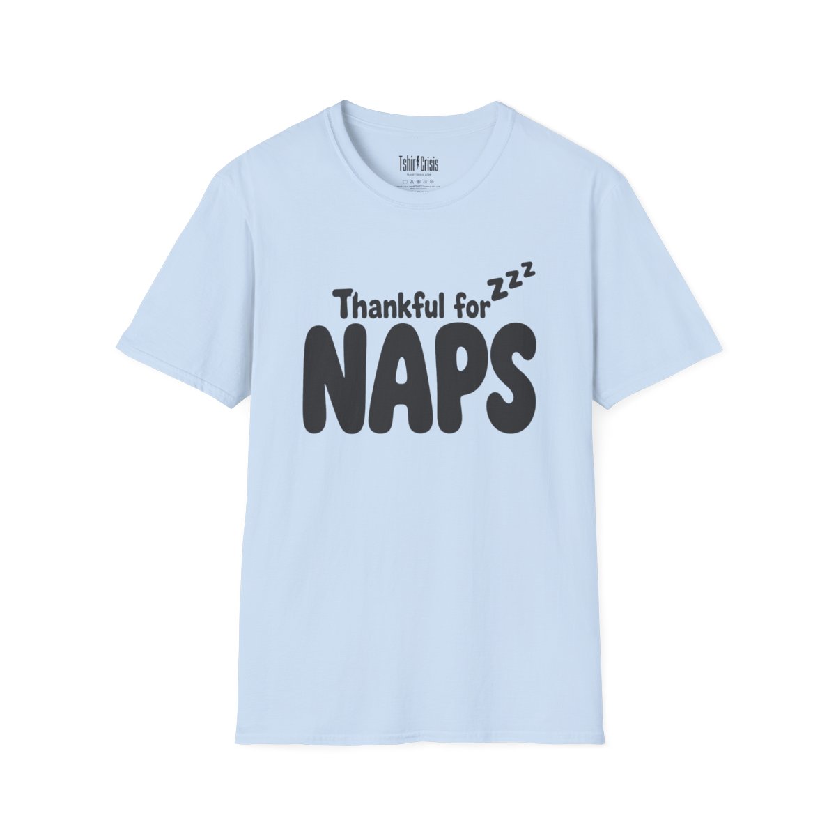 Thankful for Naps Thanksgiving T-Shirt in Light Blue