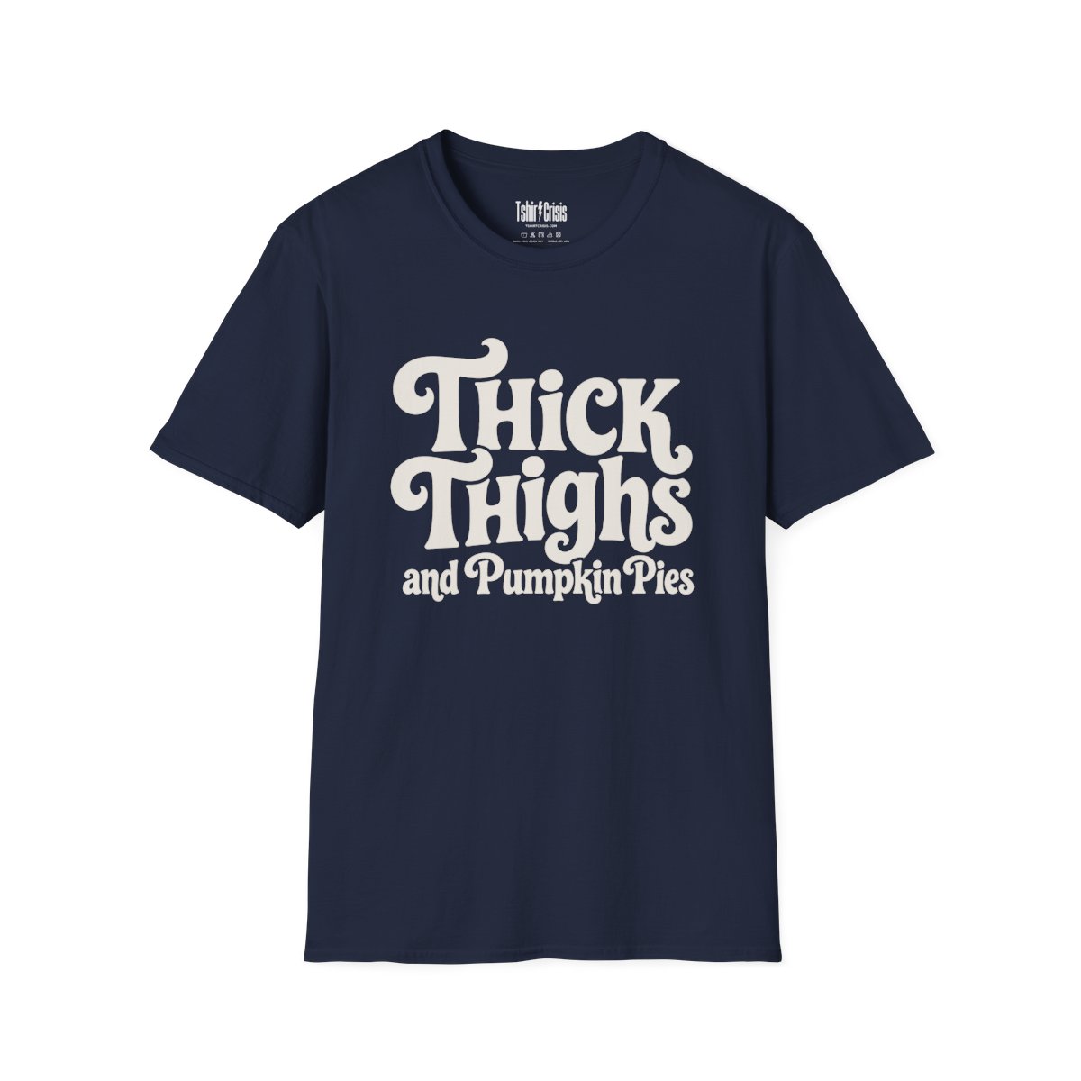 Thick Thighs and Pumpkin Pies Halloween T-Shirt in Navy