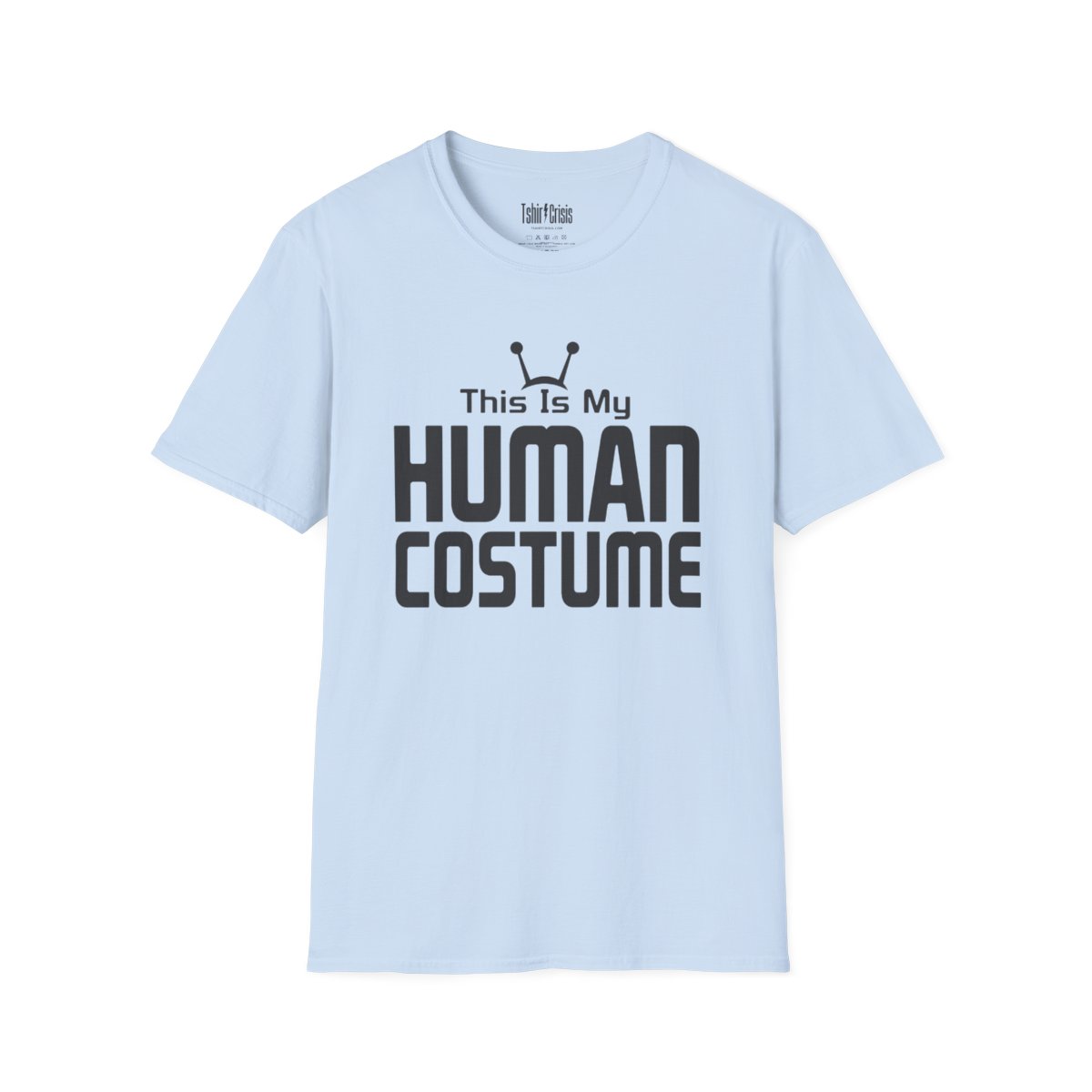 This Is My Human Costume Halloween T-Shirt in Light Blue