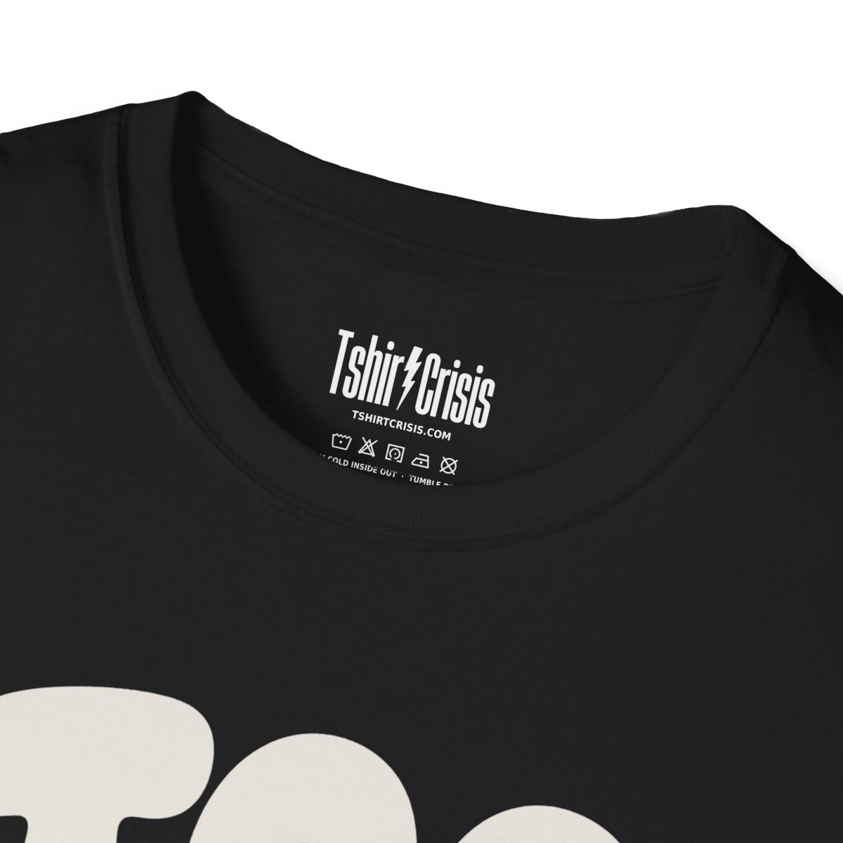 Too Cute to Spook Halloween T-Shirt in Black, branded inside neck label