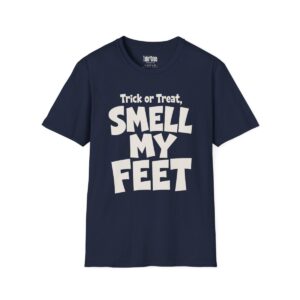 Trick or Treat, Smell My Feet Halloween T-Shirt in Navy