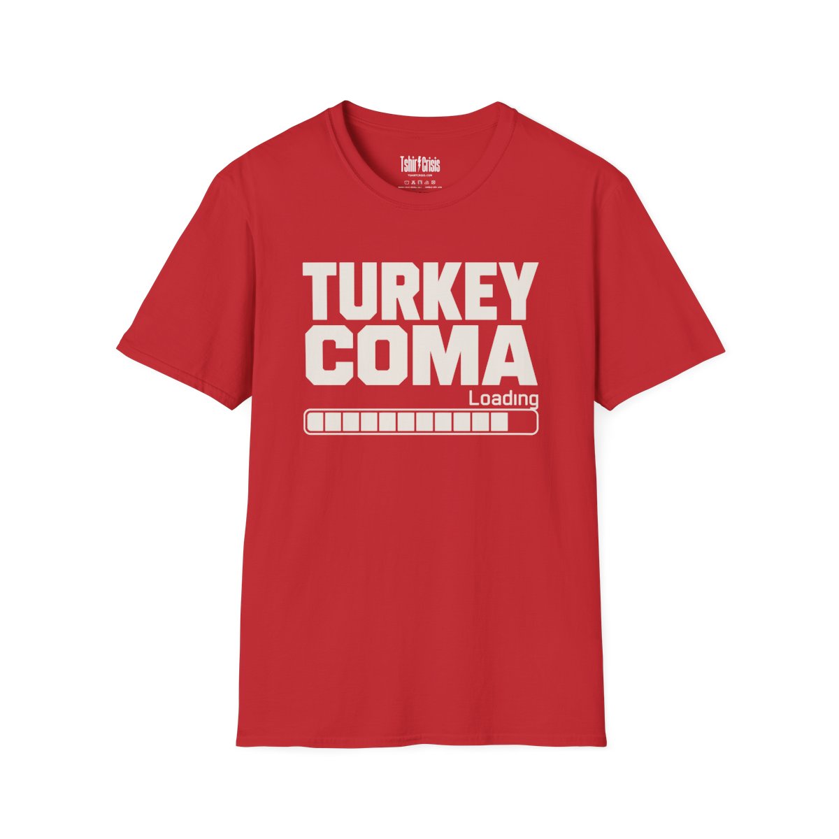 Turkey Coma Loading Thanksgiving T-Shirt in Red