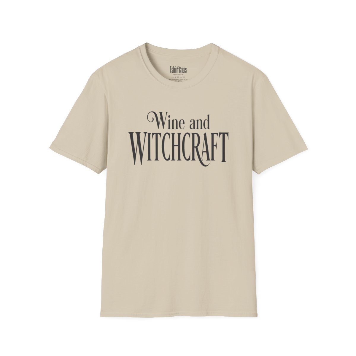 Wine and Witchcraft Halloween T-Shirt in Sand