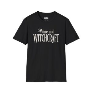 Wine and Witchcraft Halloween T-Shirt in Black