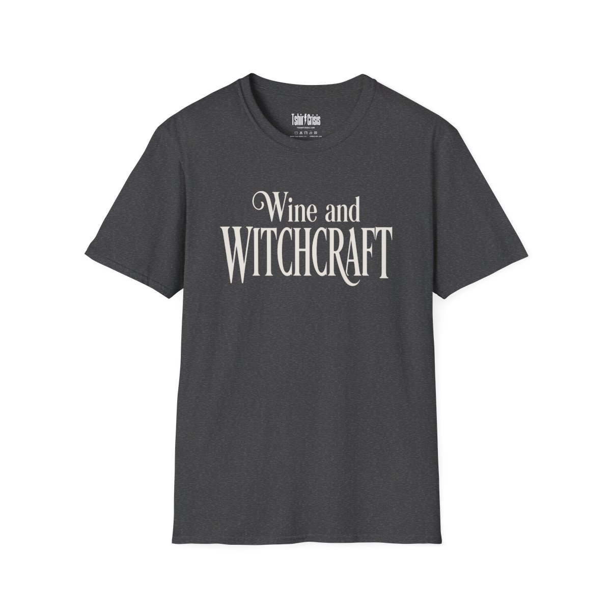 Wine and Witchcraft Halloween T-Shirt in Dark Heather