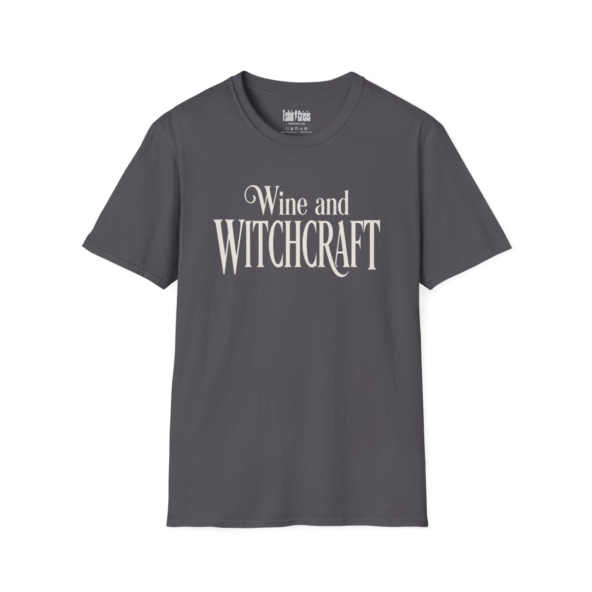 Wine and Witchcraft Halloween T-Shirt in Charcoal