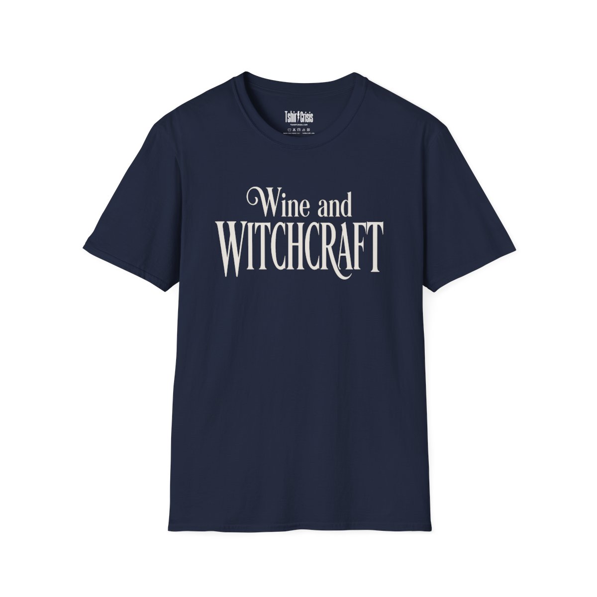 Wine and Witchcraft Halloween T-Shirt in Navy